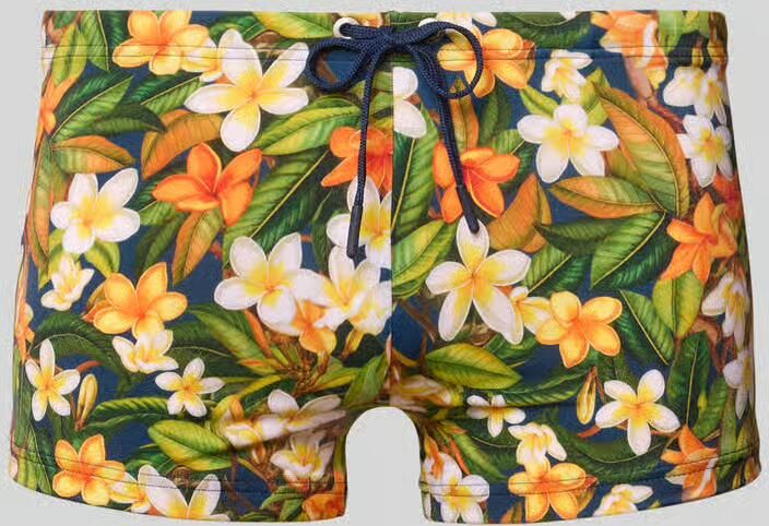 HOM slim fit zwembroek met florale all-over print model 'Etna' - Foto 3
