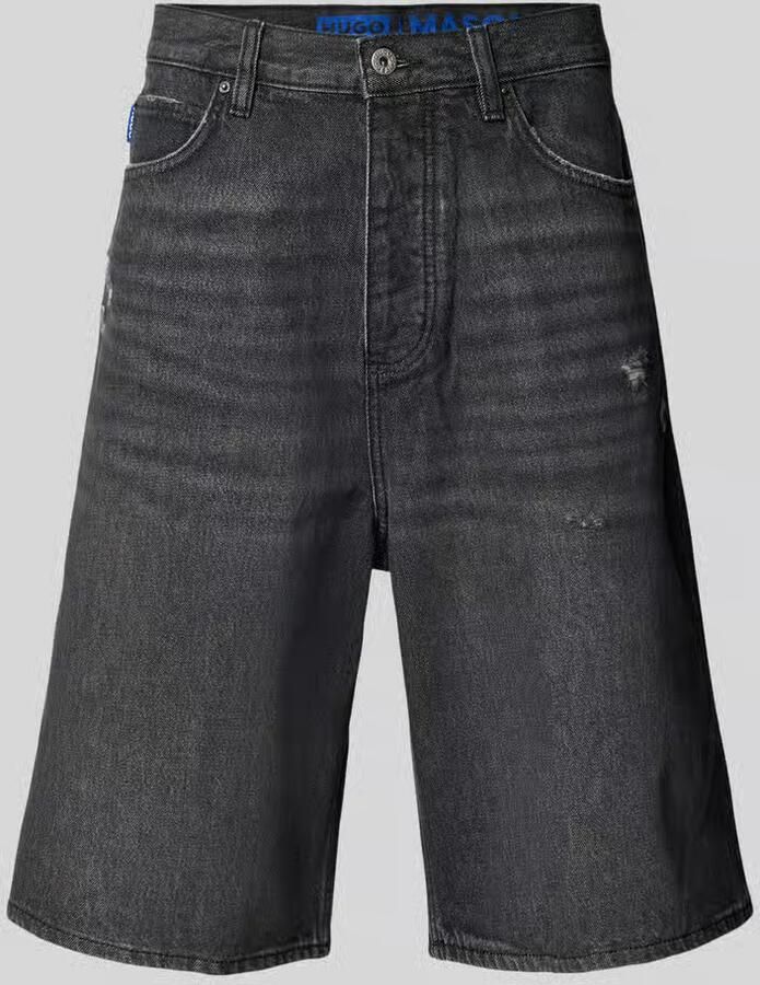 HUGO Blue Baggy fit jeansbermuda in destroyed-look model 'MASON' - Foto 2