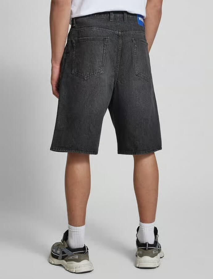 HUGO Blue Baggy fit jeansbermuda in destroyed-look model 'MASON' - Foto 3