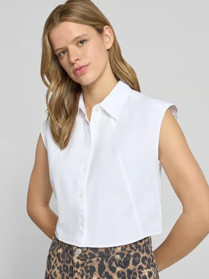 HUGO Blue Boxy fit blousetop van puur katoen model 'ESTATE_B'