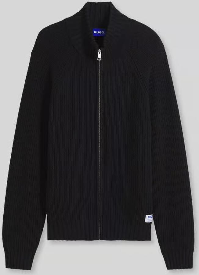HUGO Blue Regular fit gebreid jack van puur katoen model 'Sonzie'