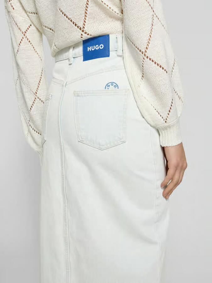 OTTO HUGO Blue Jeans rok Galita met franjes aan de zoom midi rok