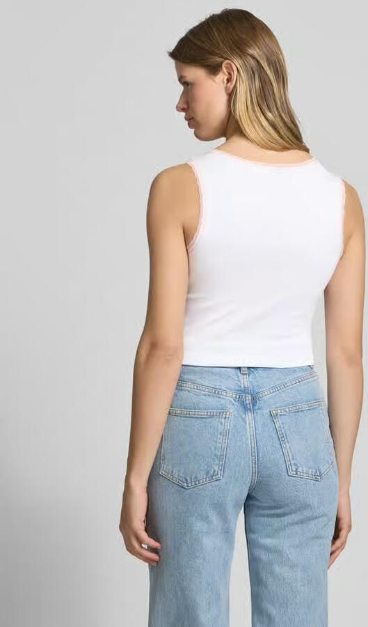 HUGO Blue Korte top met labelprint model 'Delarina' - Foto 3