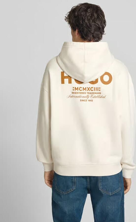 HUGO Blue Loose fit hoodie van puur katoen model 'Nazardo' - Foto 3