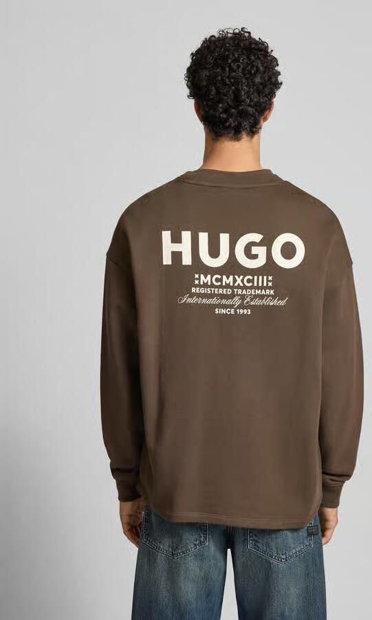 HUGO Blue Loose fit sweatshirt van puur katoen model 'NAVIU' - Foto 2