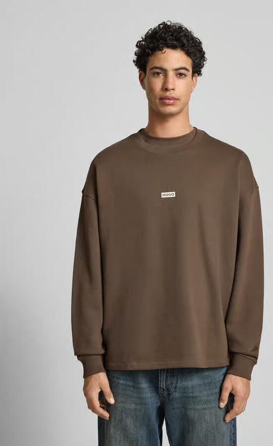 HUGO Blue Loose fit sweatshirt van puur katoen model 'NAVIU' - Foto 3