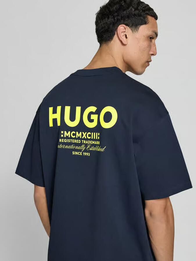 HUGO Blue Loose fit T-shirt van puur katoen - Foto 2