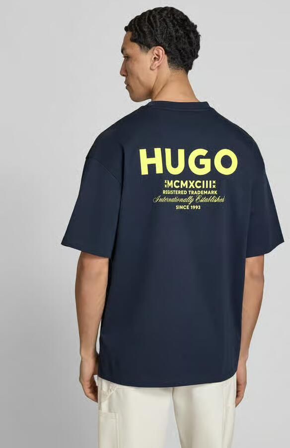 HUGO Blue Loose fit T-shirt van puur katoen - Foto 2