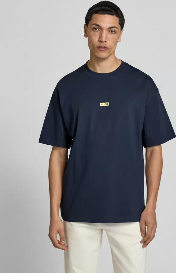 HUGO Blue Loose fit T-shirt van puur katoen - Foto 4