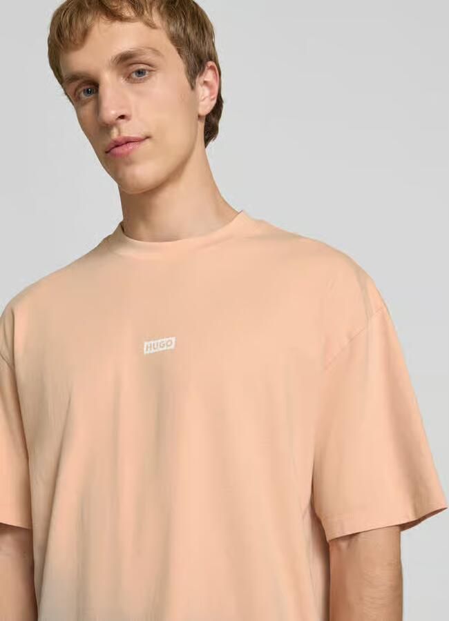 HUGO Blue Loose fit T-shirt van puur katoen model 'NALONO_F'