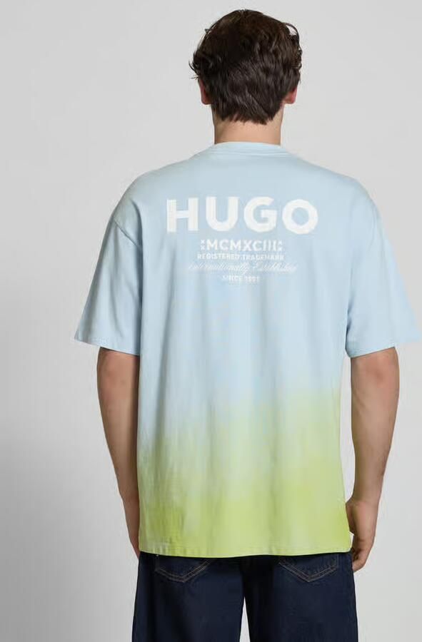 HUGO Blue Loose fit T-shirt van puur katoen model 'NALONO_F'