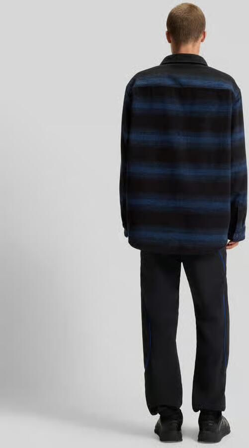 Hugo Blue Oversized flanellen overhemd met wol model 'EBOLT'