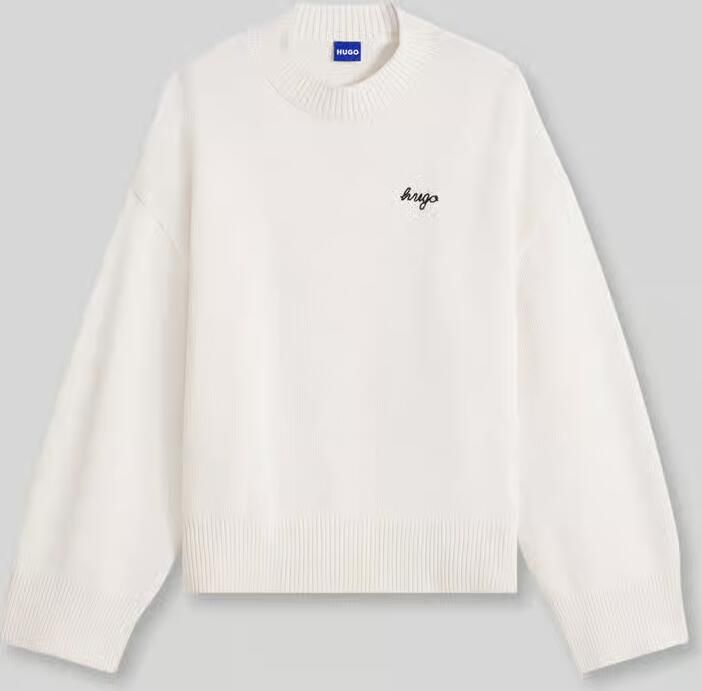 HUGO Blue oversized pullover van katoenmix model 'Shenny_B'