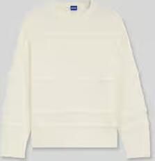 HUGO Blue oversized pullover van materiaalmix met wol