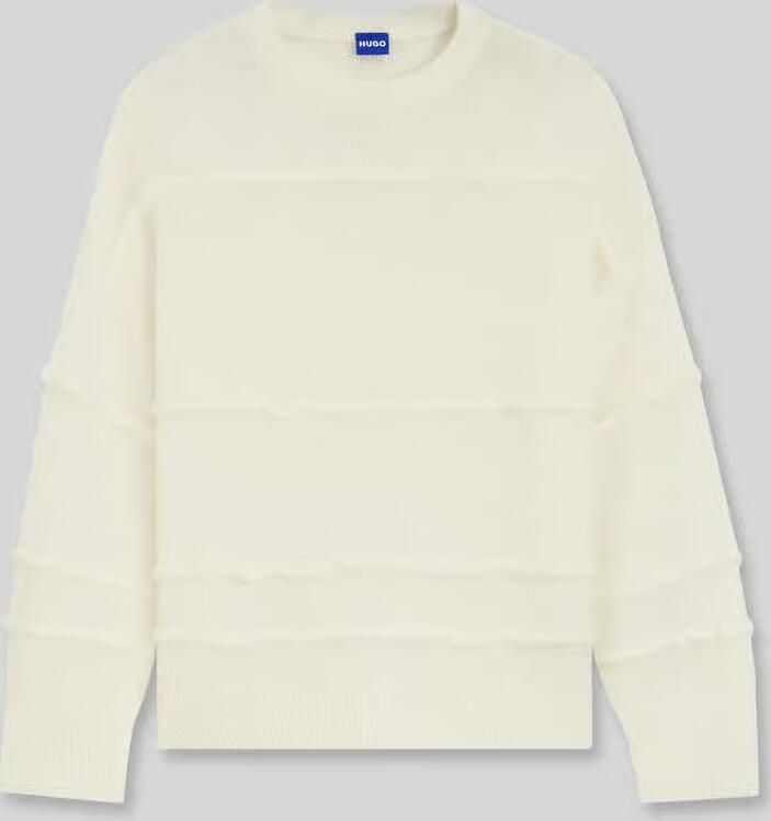 HUGO Blue oversized pullover van materiaalmix met wol - Foto 2