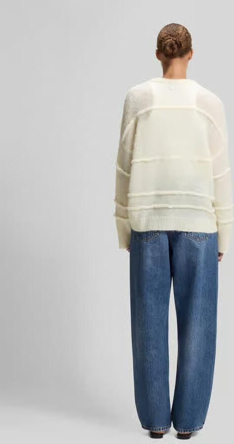 HUGO Blue oversized pullover van materiaalmix met wol - Foto 2