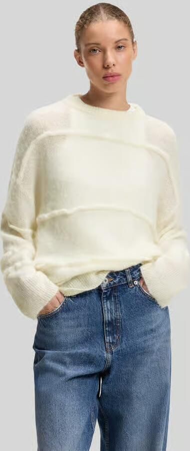 HUGO Blue oversized pullover van materiaalmix met wol - Foto 3