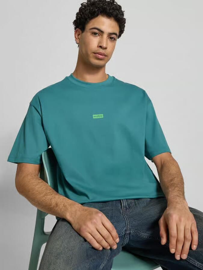 Hugo Blue Oversized T-shirt van puur katoen model 'NALONO' - Foto 2