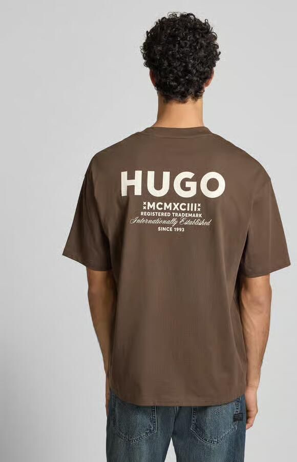 HUGO Blue Oversized T-shirt van puur katoen model 'NALONO' - Foto 2