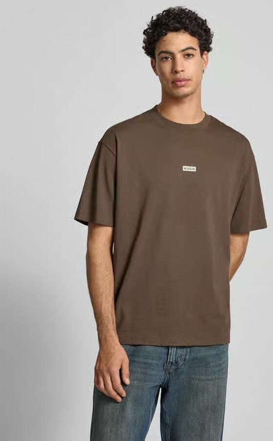 HUGO Blue Oversized T-shirt van puur katoen model 'NALONO' - Foto 3