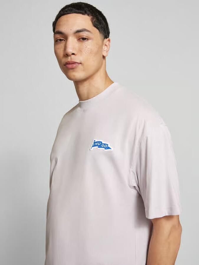 HUGO Blue Oversized T-shirt van puur katoen model 'Nohatio'