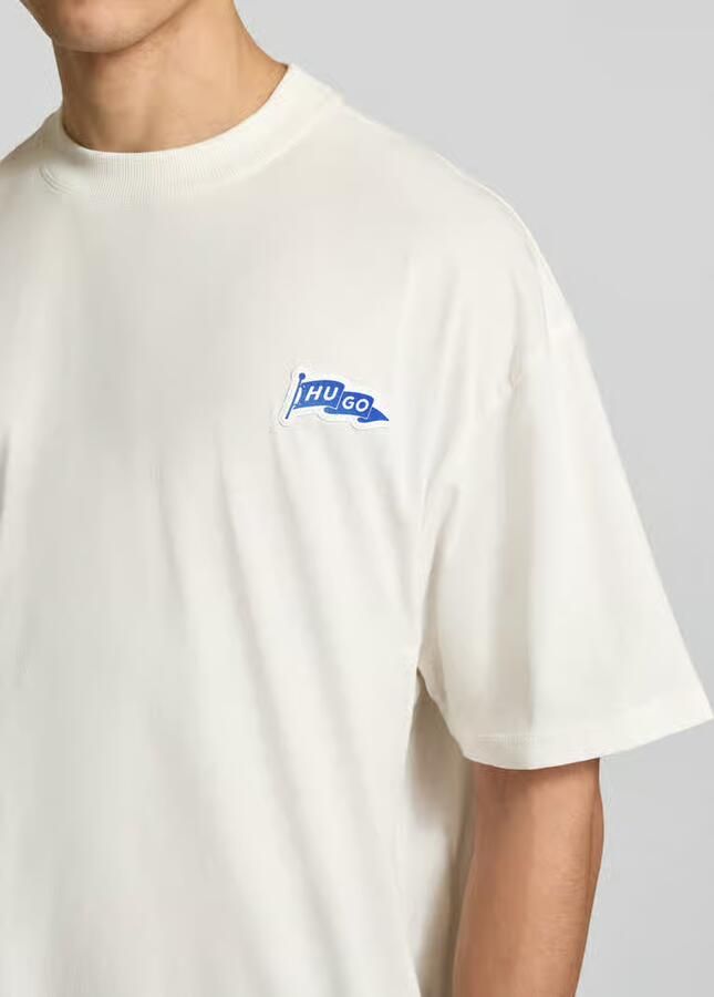 HUGO Blue Oversized T-shirt van puur katoen model 'Nohatio'