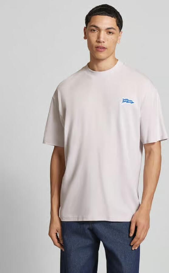 HUGO Blue Oversized T-shirt van puur katoen model 'Nohatio' - Foto 3