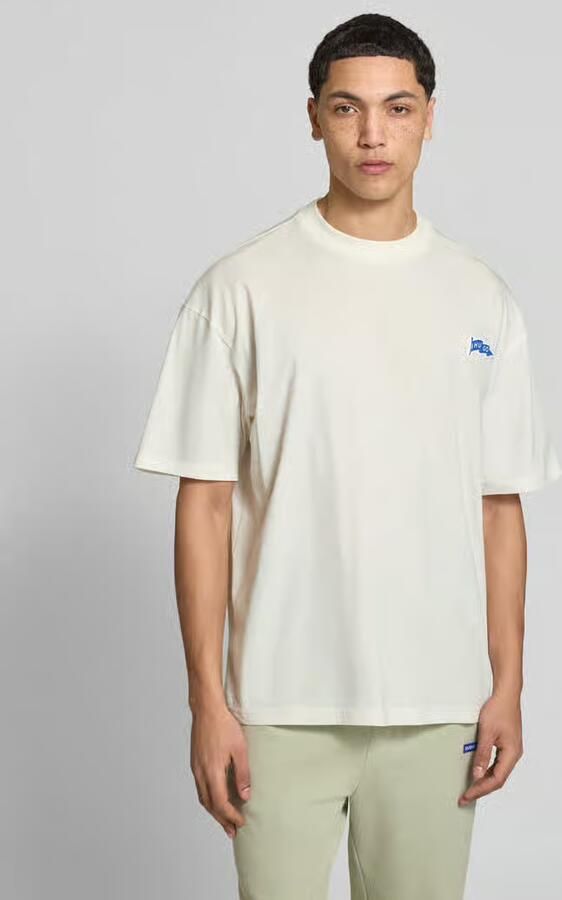 HUGO Blue Oversized T-shirt van puur katoen model 'Nohatio' - Foto 4