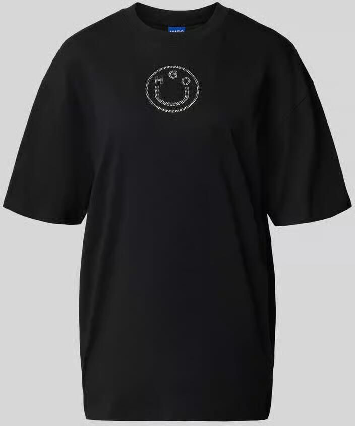 Hugo Blue Oversized T-shirt van puur katoen model 'Oversized_Tee_b_9'