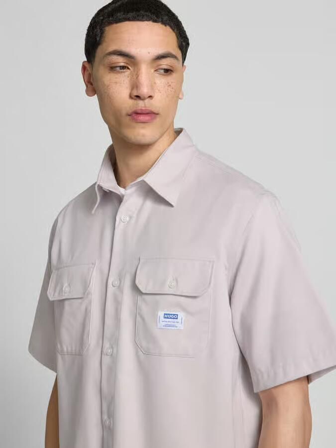 HUGO Blue Oversized vrijetijdshemdbloes van zuiver katoen model 'Ekyno'