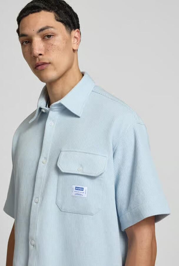 HUGO Blue Oversized vrijetijdsoverhemd van katoenmix model 'EBAFFINO'