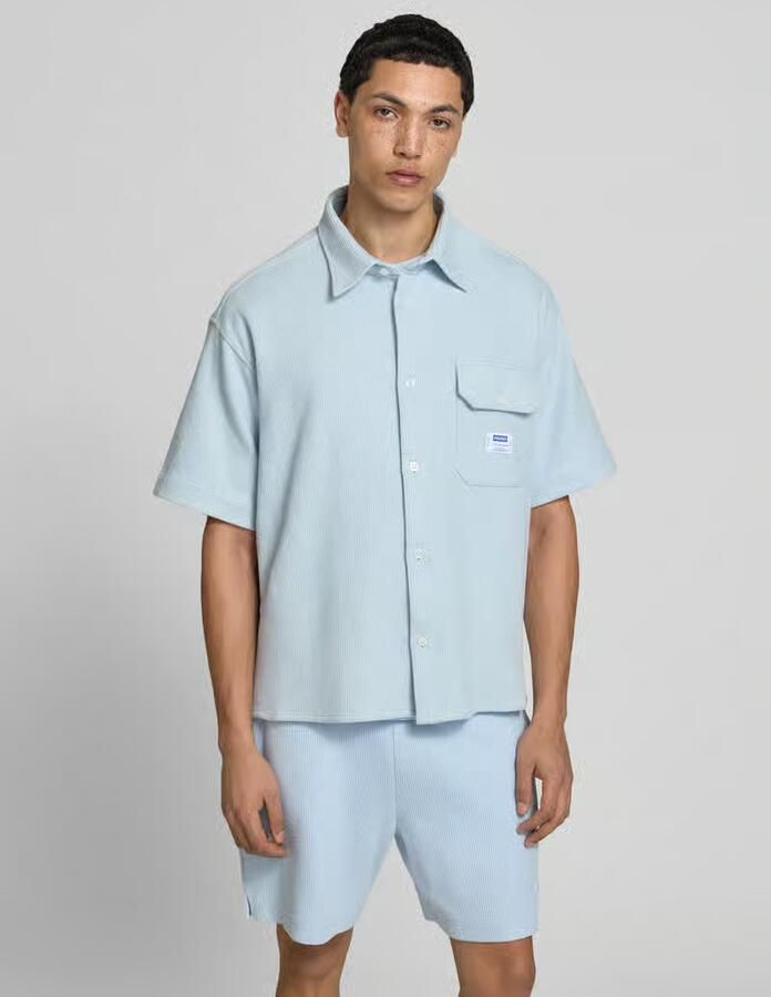 HUGO Blue Oversized vrijetijdsoverhemd van katoenmix model 'EBAFFINO' - Foto 3