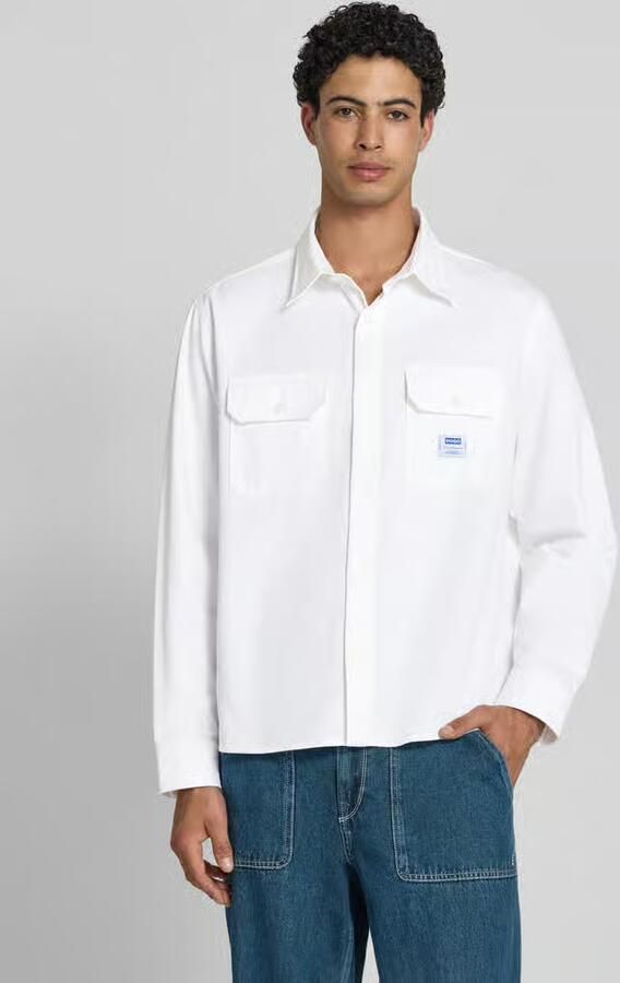 HUGO Blue Oversized vrijetijdsoverhemd van puur katoen model 'EKYNONE' - Foto 3