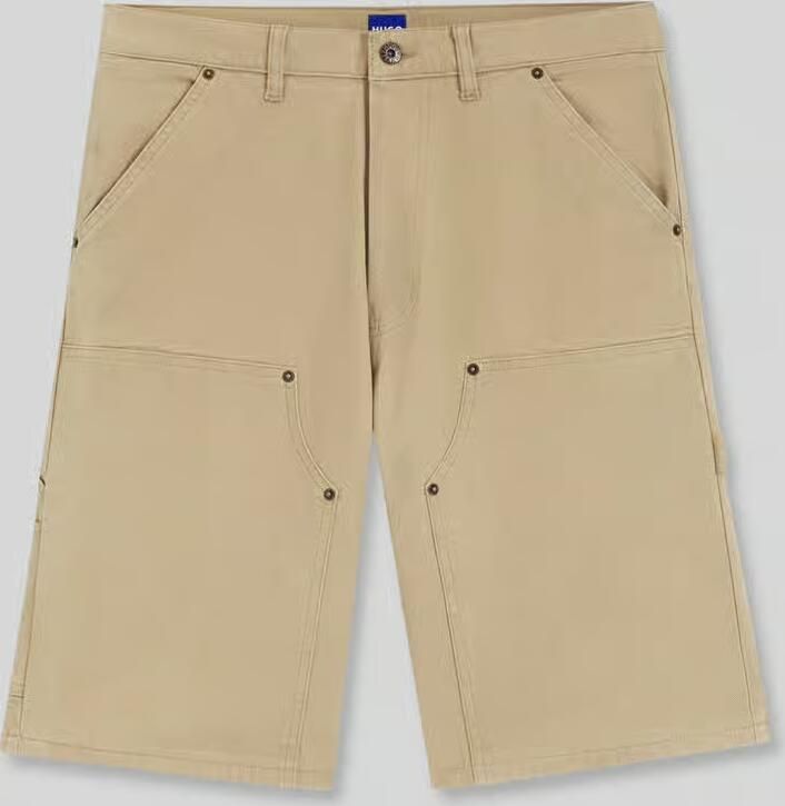 HUGO Blue Regular fit bermuda van katoenmix met zijzakken - Foto 2