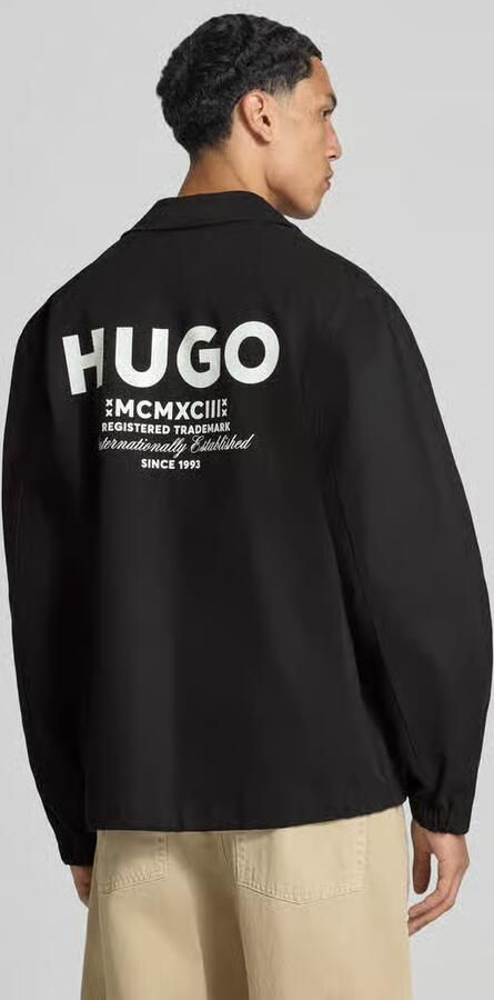 HUGO Blue Regular fit bomberjack blouson van puur katoen model 'Biyo2631' - Foto 4