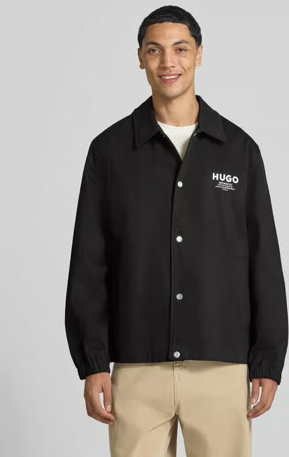 HUGO Blue Regular fit bomberjack blouson van puur katoen model 'Biyo2631' - Foto 3