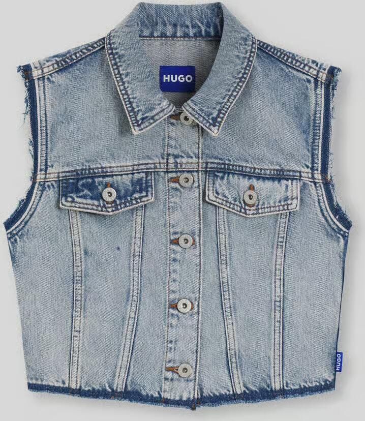 HUGO Blue regular fit cropped spijkerjackje - Foto 2