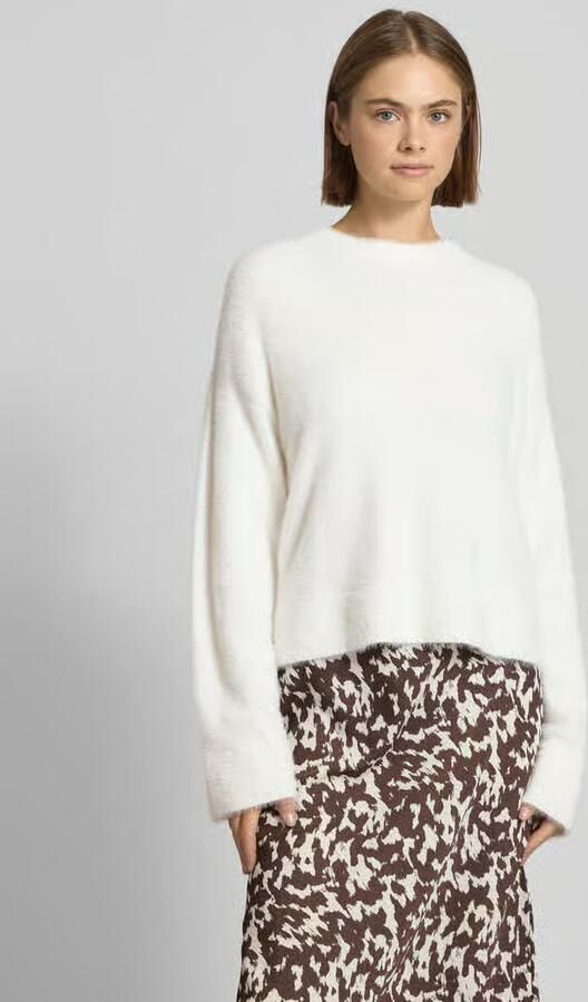 HUGO Blue Regular fit gebreide pullover met labelstitching model 'SFURRYNA' - Foto 6
