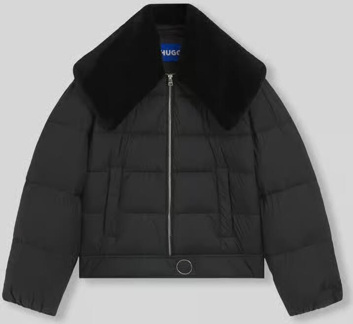 HUGO Blue Regular fit gewatteerd jack met afneembare imitatiebont-kraag model 'Fleuv-1_B'