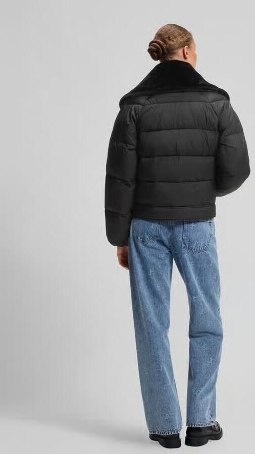 HUGO Blue Regular fit gewatteerd jack met afneembare imitatiebont-kraag model 'Fleuv-1_B' - Foto 3