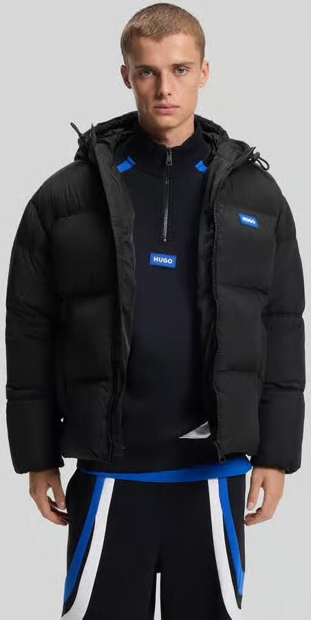 HUGO Blue relaxed fit gewatteerd jack met label patch model 'BODO2541' - Foto 15