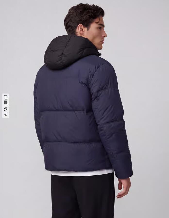 HUGO Blue Regular fit gewatteerd jack met capuchon model 'Bodo2541' - Foto 3