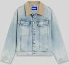 HUGO Blue Regular fit jeansjack van puur katoen