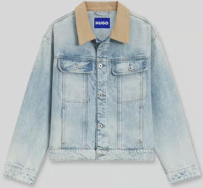 HUGO Blue Regular fit jeansjack van puur katoen - Foto 2