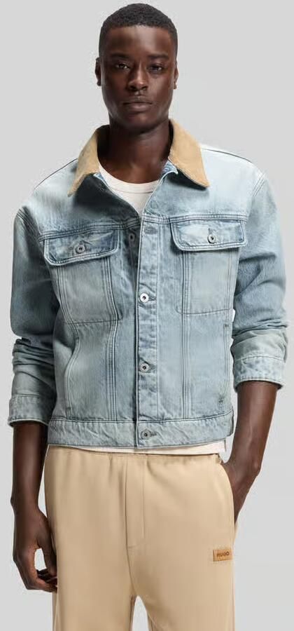 HUGO Blue Regular fit jeansjack van puur katoen - Foto 3