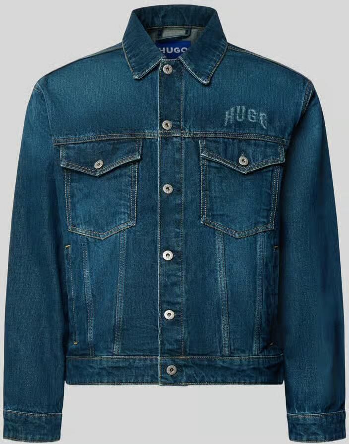 HUGO Blue Regular fit jeansjack van puur katoen model 'Dex'