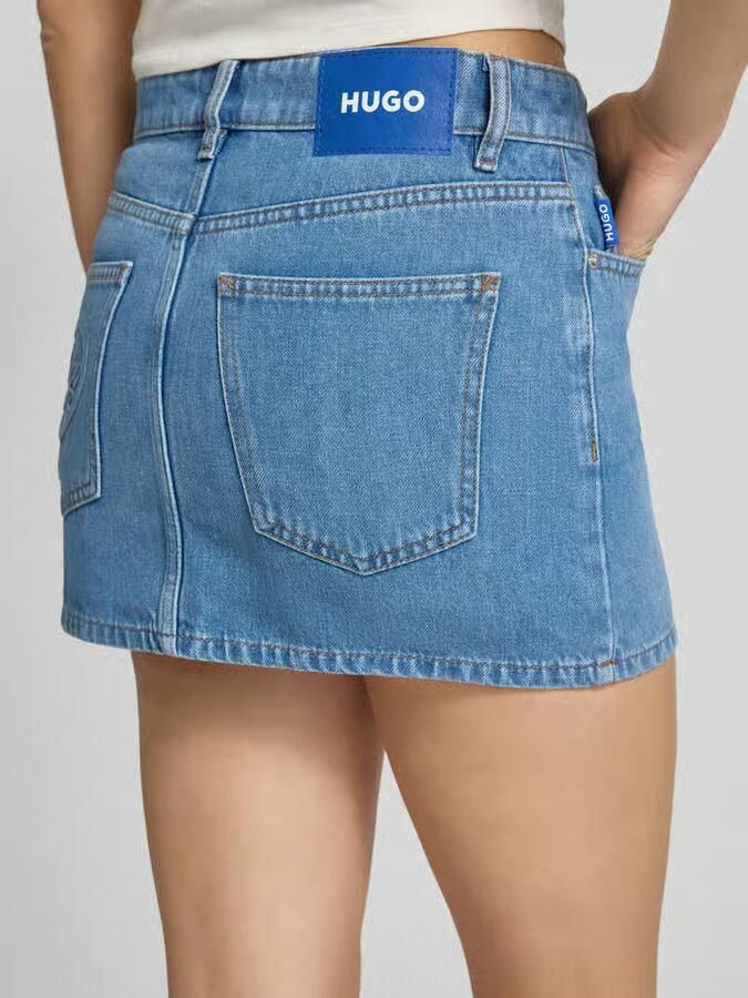 HUGO Blue regular fit jeansrok van katoenmix model 'GALANIE_B'