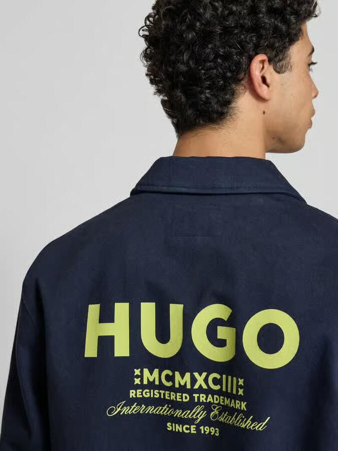 HUGO Blue regular fit overhemdjack van puur katoen model 'BIYO'