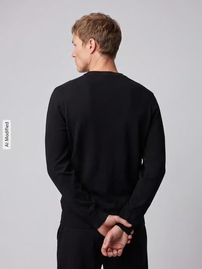 HUGO Blue Regular fit pullover van katoenmix model 'San Celio' - Foto 2