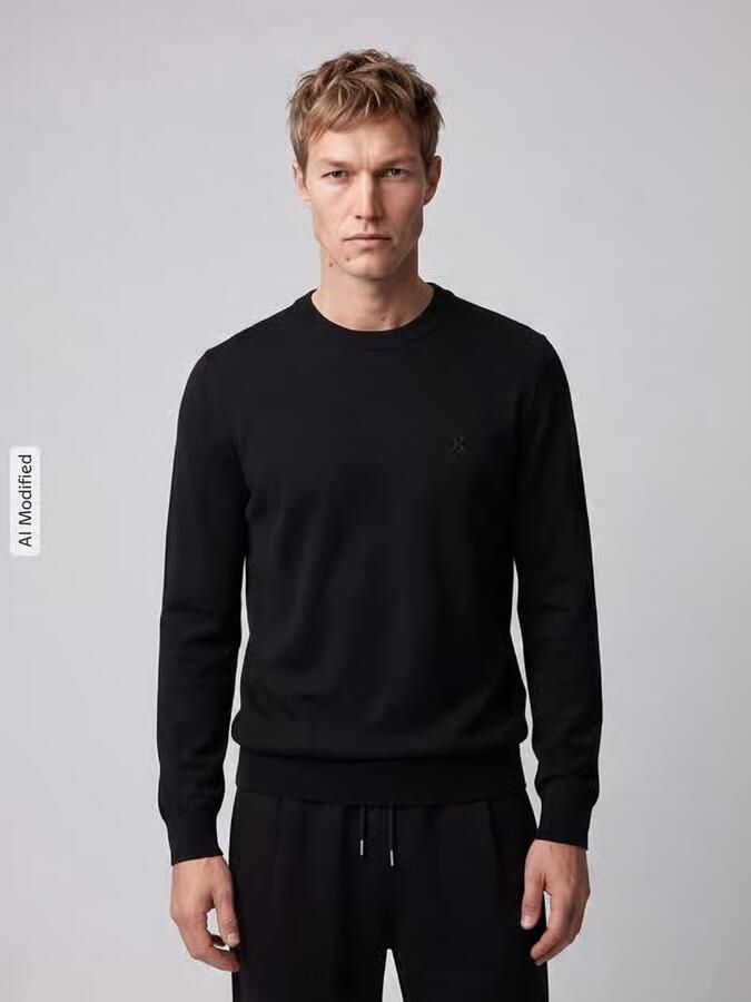 HUGO Blue Regular fit pullover van katoenmix model 'San Celio' - Foto 3